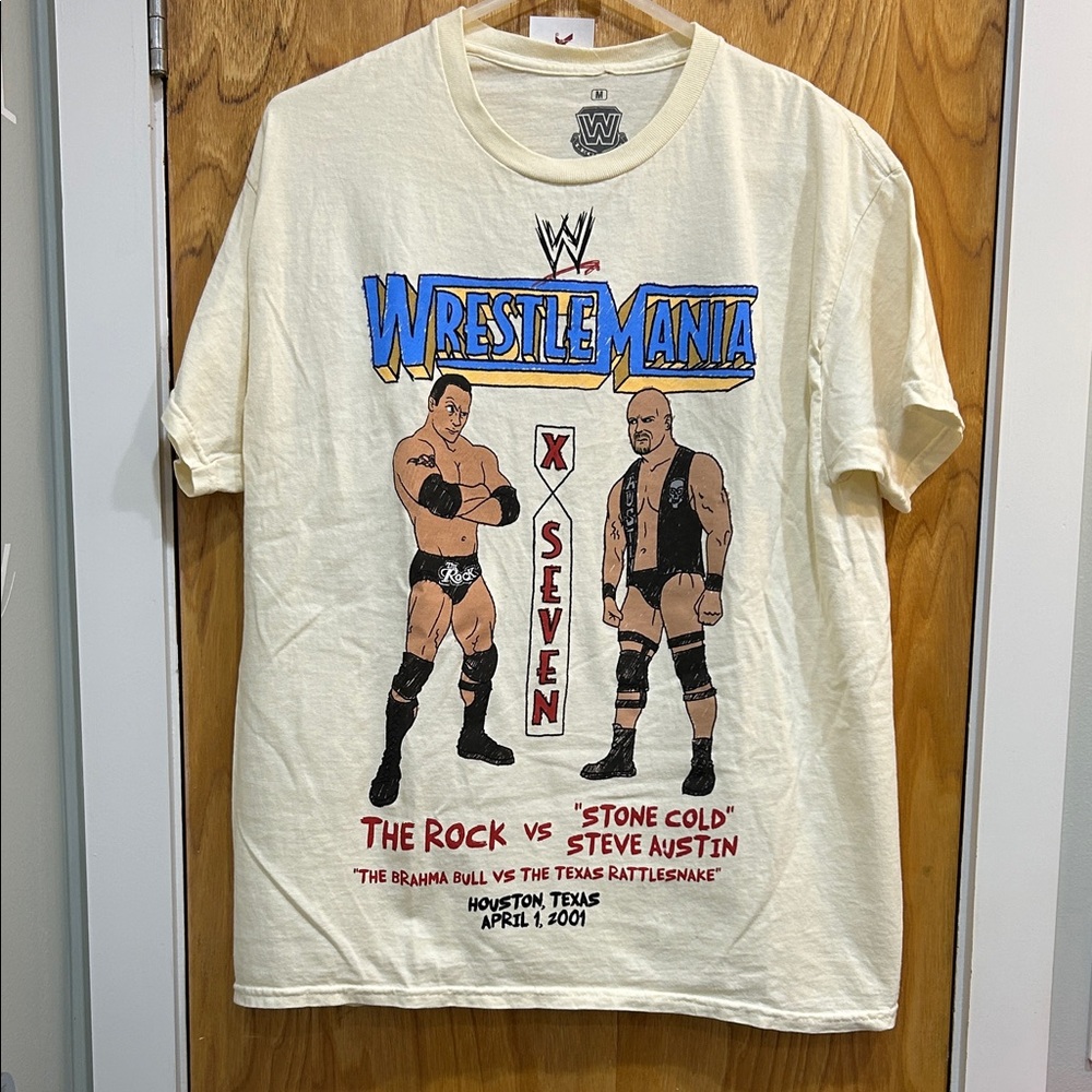WWE WrestleMania X-Seven Rock vs Stone Cold Austin Shirt Medium NWT
